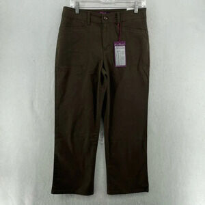 Gloria Vanderbilt Pants Women's Sz 6 Brown Mid-Rise Wide Leg Cropped Stretch NWT